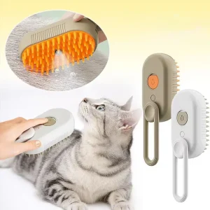 Automatische Steam Spray Pet Grooming borstel opvouwbaar ontwerp voor gemakkelijk verwijderen van haren en kalmerende massage