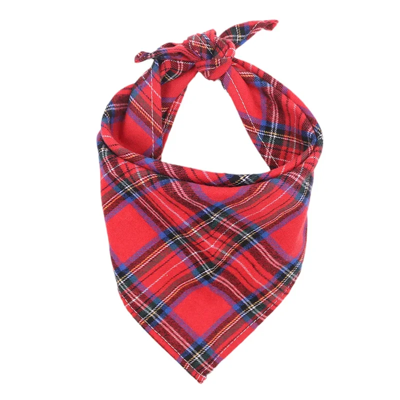 Zachte geruite hondenbandana 100% Katoen Comfortabele Driehoek Sjaal Verkrijgbaar in Klein en Groot - Afbeelding 8