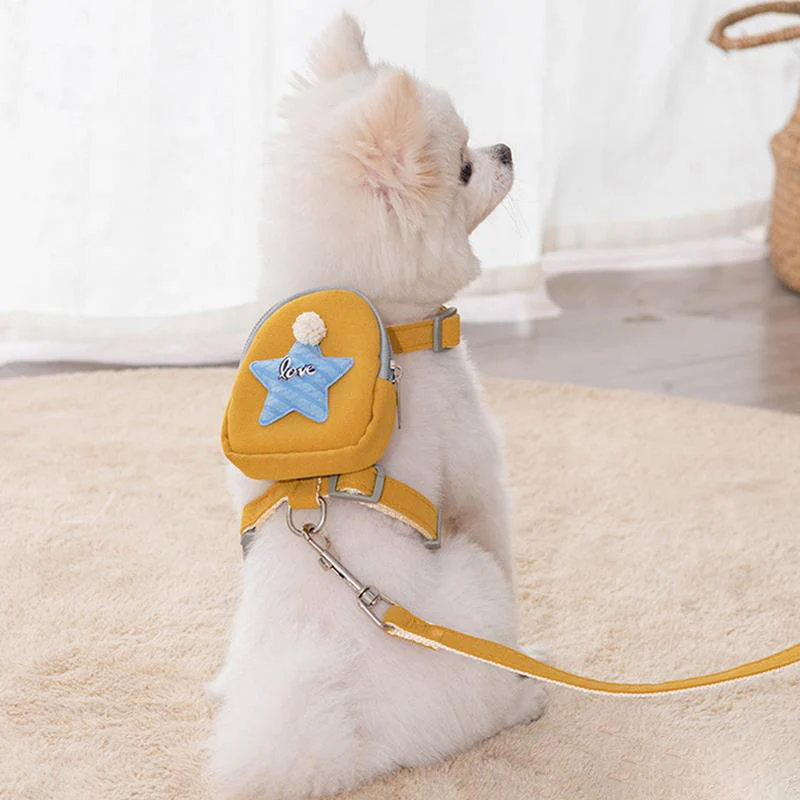 Schattig Hondentuigje met Rugzak Verstelbaar Duurzaam Nylon Ideaal voor Snoepjes Accessoires