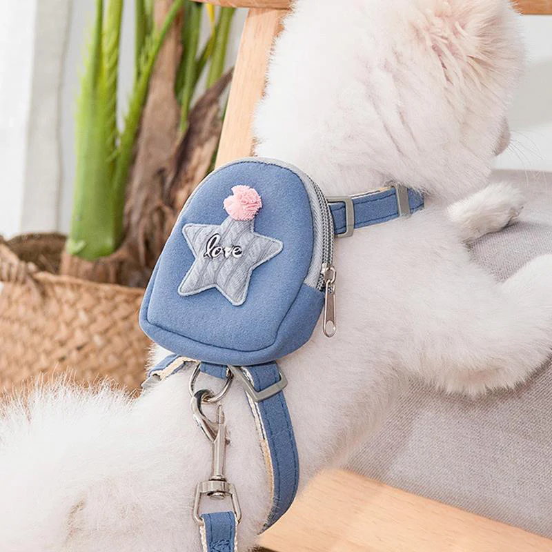 Schattig Hondentuigje met Rugzak Verstelbaar Duurzaam Nylon Ideaal voor Snoepjes Accessoires - Afbeelding 5