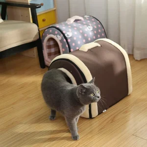 Opvouwbaar Binnenhondenhuis Met Uitneembare Mat Zacht Knus Warm Ideaal Voor Kleine en Middelgrote Huisdieren