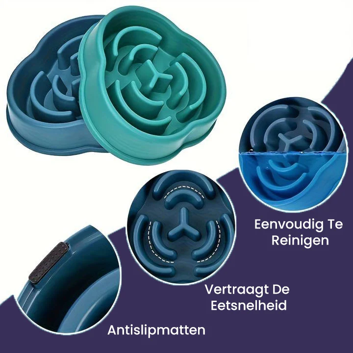 Anti-Schrok Langzame Voerbak voor Honden Duurzaam en Antislip in Speelse Designs - Afbeelding 4