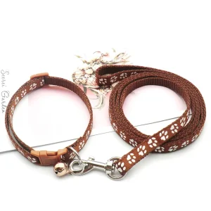 Pootafdruk Honden Halsband en Leiband Set