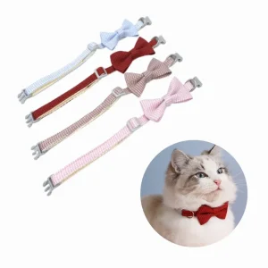 Elegante verstelbare kattenhalsband met vlinderdas voor speciale gelegenheden en dagelijks gebruik