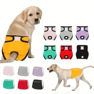 Veiligheidsbroekje voor Honden Verstelbaar Herbruikbaar Comfortabele Stof Bescherming Katoen