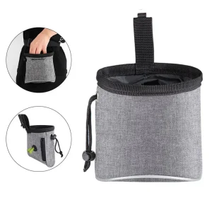 Reflecterende traktatiezak met afvalzak en veilige trekkoordsluiting