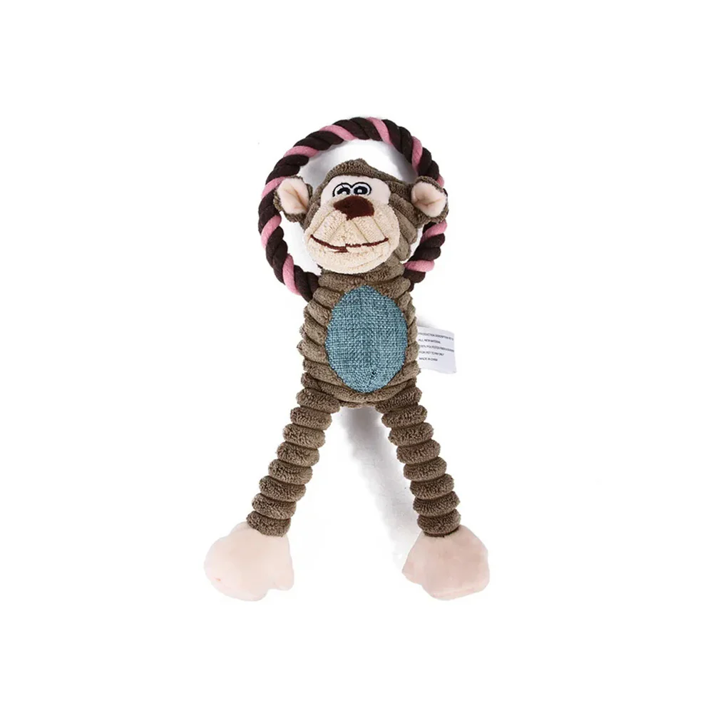 Duurzaam piepend pluchen hondenspeeltje ter bevordering van de tandgezondheid en interactief spelen 31 cm - Afbeelding 7