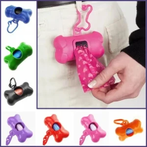 Draagbare Botvormige Houder voor Hondenpoepzakjes Inclusief 15 Wegwerpzakjes