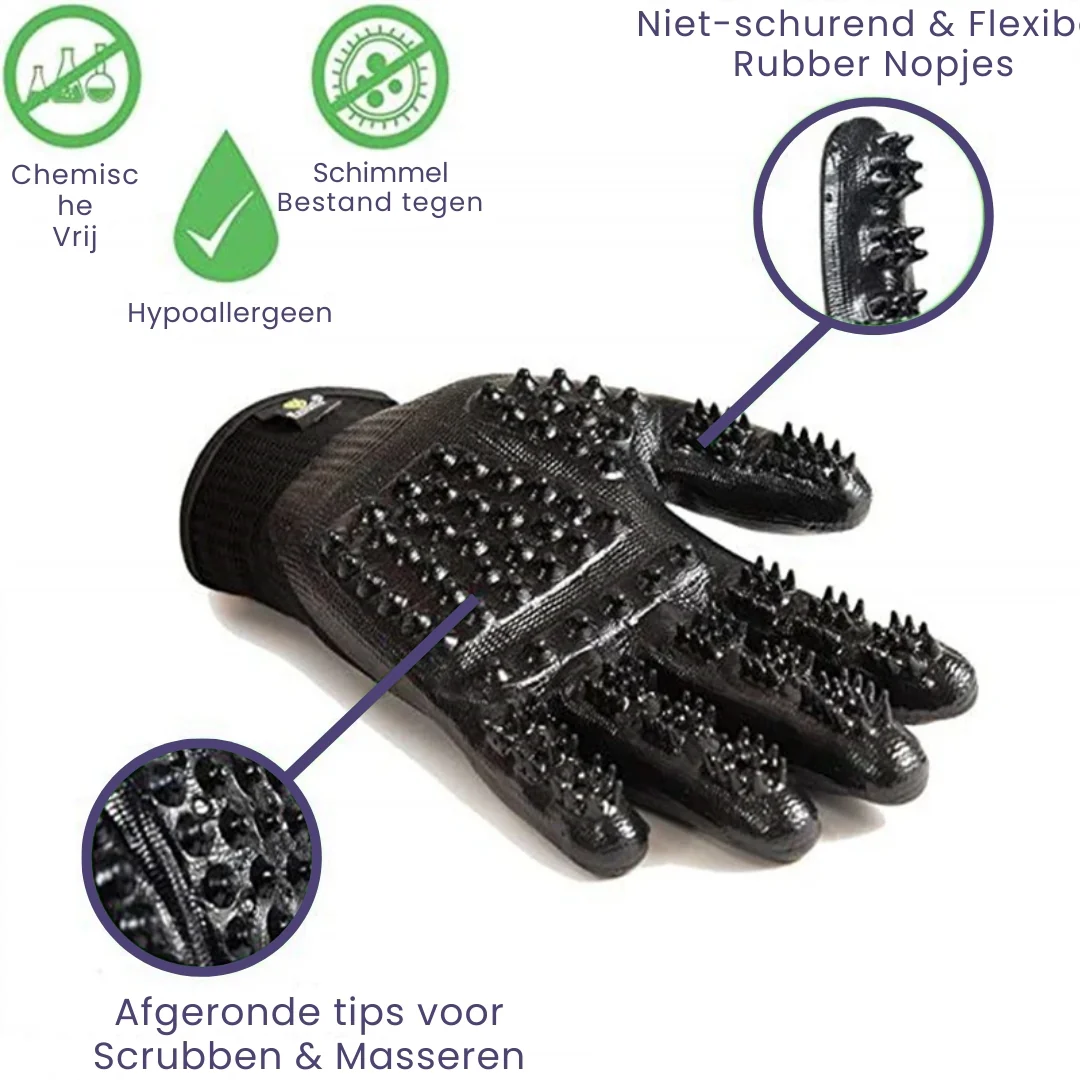 Verharingshandschoenen Huisdieren Efficiënte Ontharing Comfortabele Massage Veelzijdig Rubber Gemakkelijk Schoon te Maken - Afbeelding 9