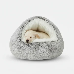 Hondenslaapbed met Grotbedekking, Zachte Pluche Binnenkant, Gebruik Binnenshuis