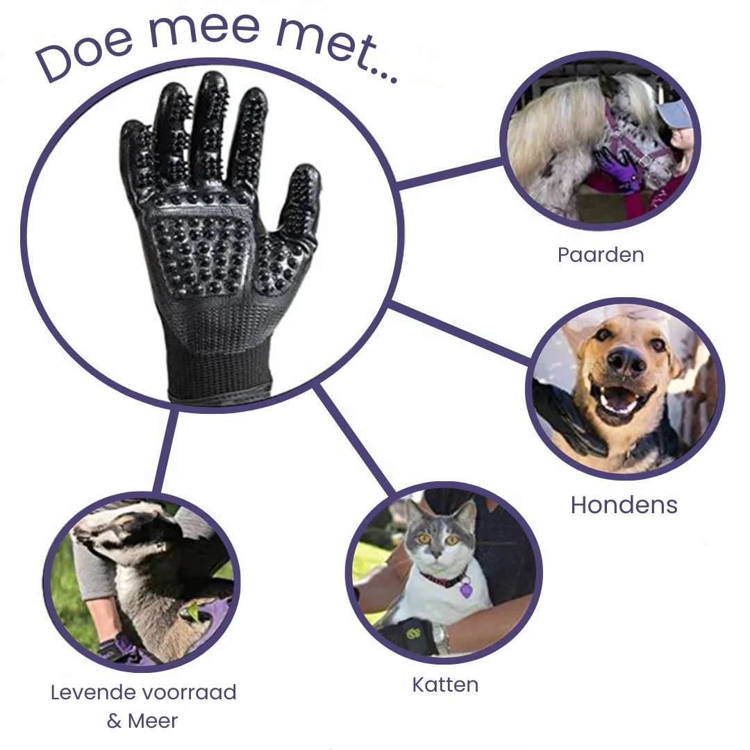 Verharingshandschoenen Huisdieren Efficiënte Ontharing Comfortabele Massage Veelzijdig Rubber Gemakkelijk Schoon te Maken - Afbeelding 7