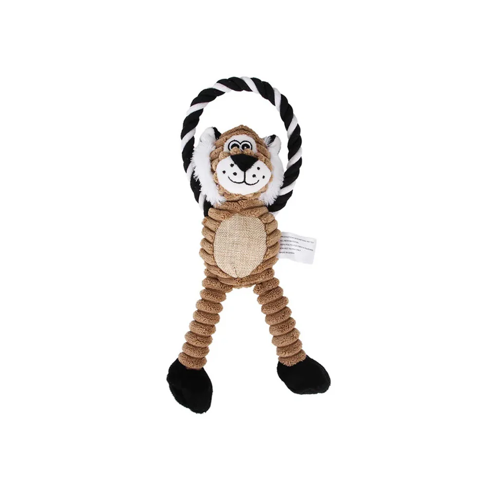 Duurzaam piepend pluchen hondenspeeltje ter bevordering van de tandgezondheid en interactief spelen 31 cm - Afbeelding 9