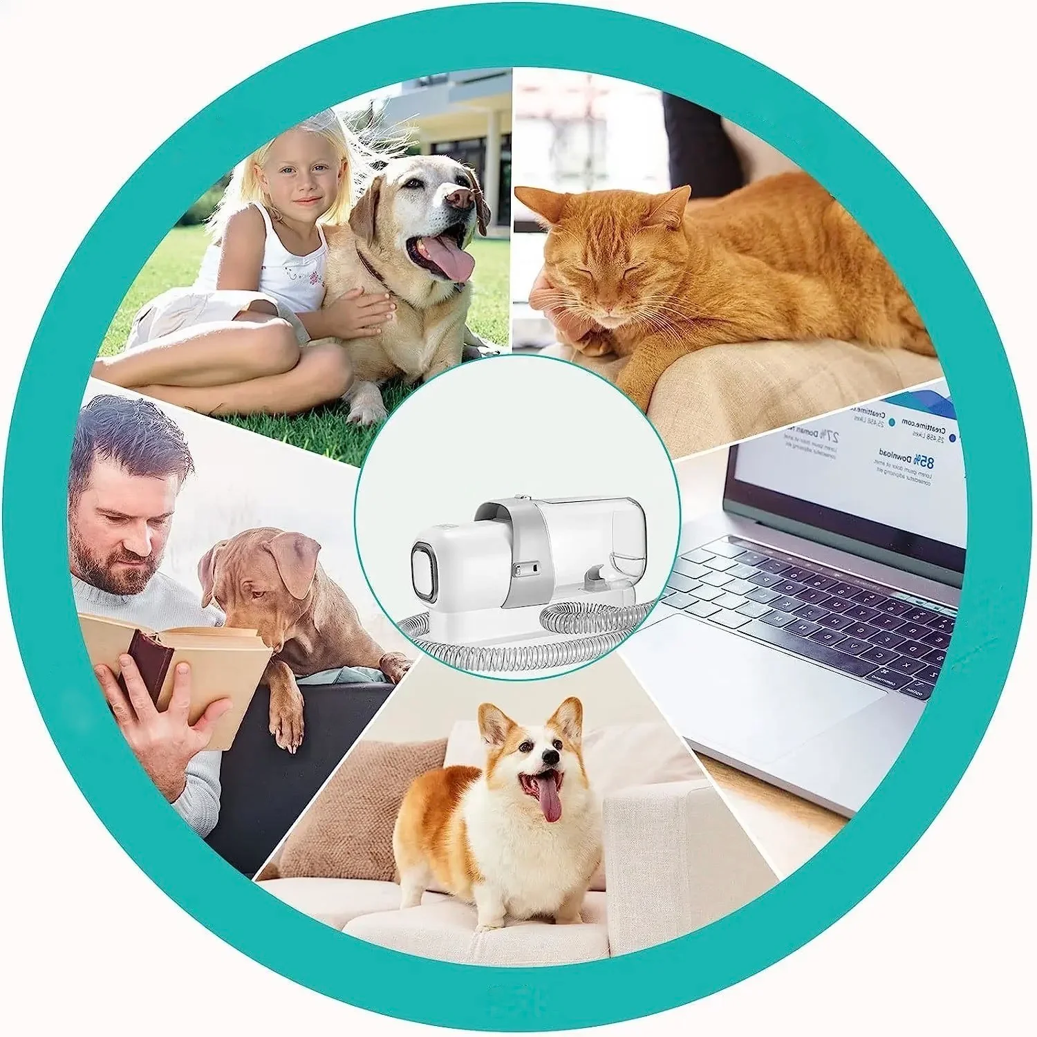 Vacuum Hondentrimmer Trimkit Efficiënte Haarverzameling Geluidsarm Veelzijdige Verzorging Ergonomisch ABS - Afbeelding 4