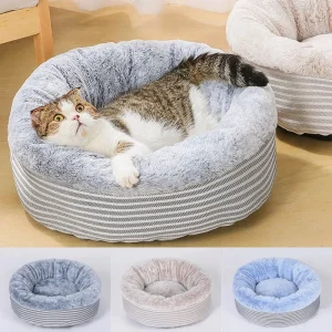 Pluche rond ligbed voor katten en kleine honden Kalmerende Nest ontwerp Duurzaam en gemakkelijk schoon te maken 50cm of 60cm