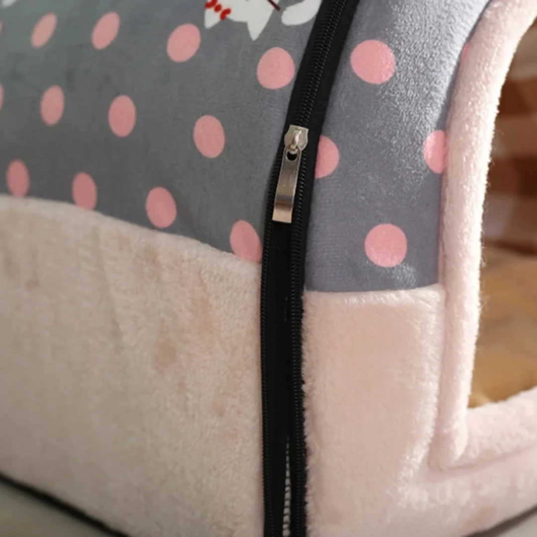 Opvouwbaar Binnenhondenhuis Met Uitneembare Mat Zacht Knus Warm Ideaal Voor Kleine en Middelgrote Huisdieren - Afbeelding 9