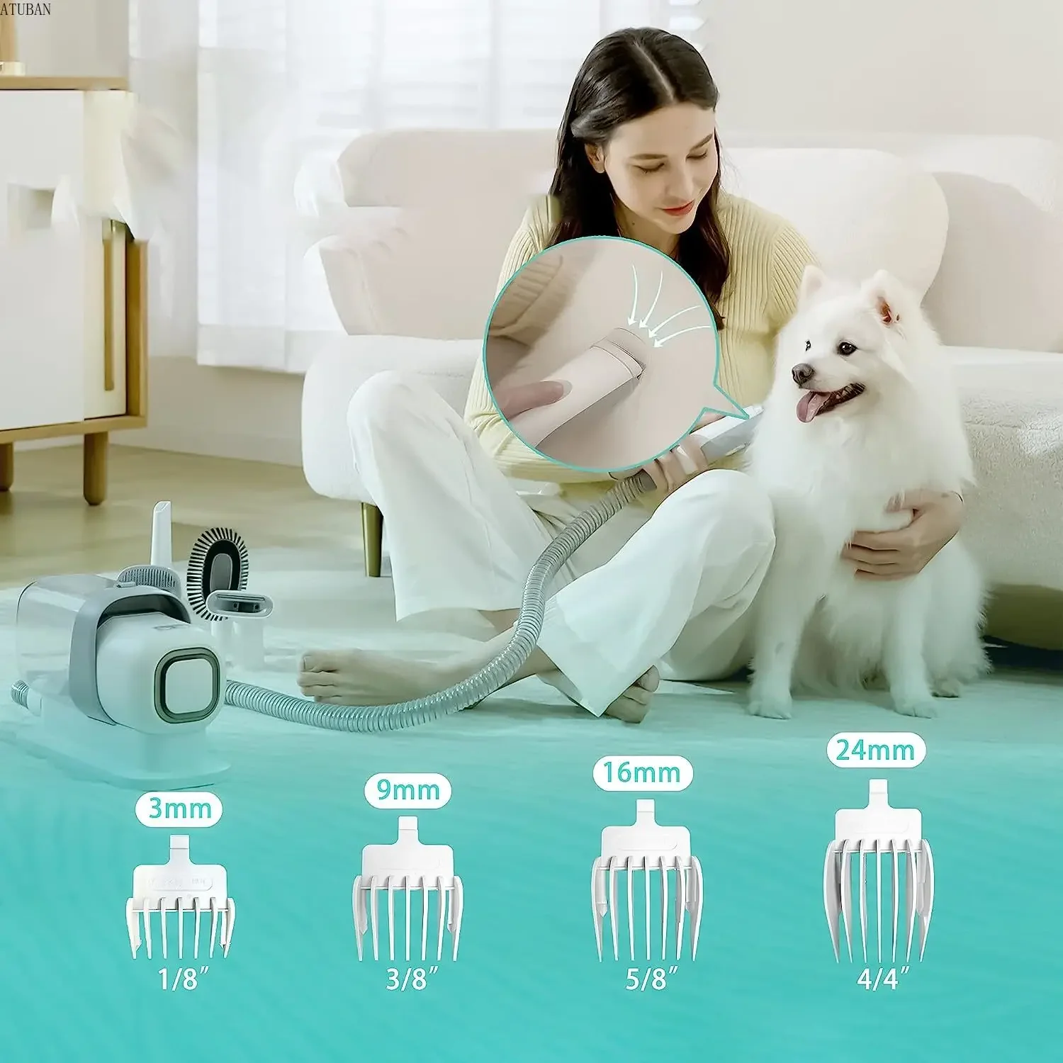 Vacuum Hondentrimmer Trimkit Efficiënte Haarverzameling Geluidsarm Veelzijdige Verzorging Ergonomisch ABS - Afbeelding 3