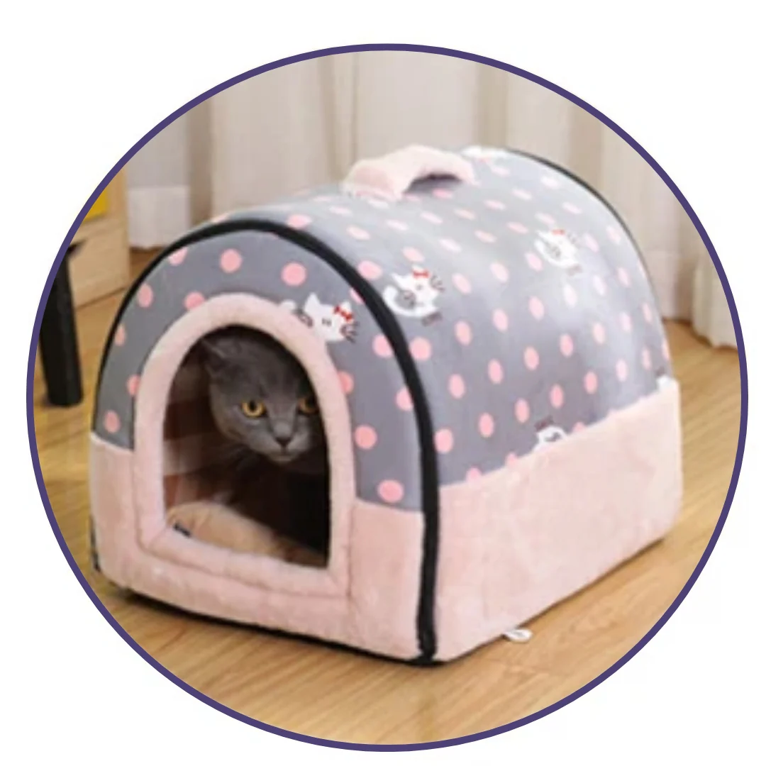 Opvouwbaar Binnenhondenhuis Met Uitneembare Mat Zacht Knus Warm Ideaal Voor Kleine en Middelgrote Huisdieren - Afbeelding 3