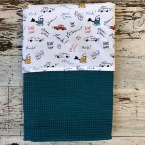 Babydeken gekleurde voertuigen petrol