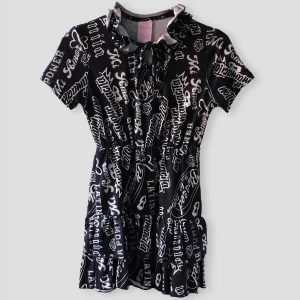 Stoer & Speels Zwart Jurkje Met Witte Print