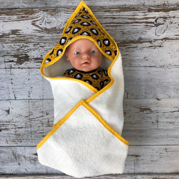 Badcape schaapjes okergeel - Afbeelding 4