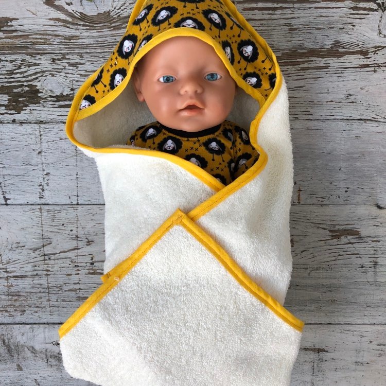 Badcape schaapjes okergeel