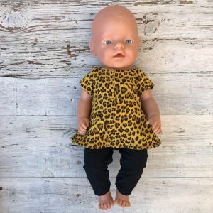 Jurkje met legging panterprint okergeel