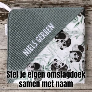Omslagdoek zelf samenstellen met naam