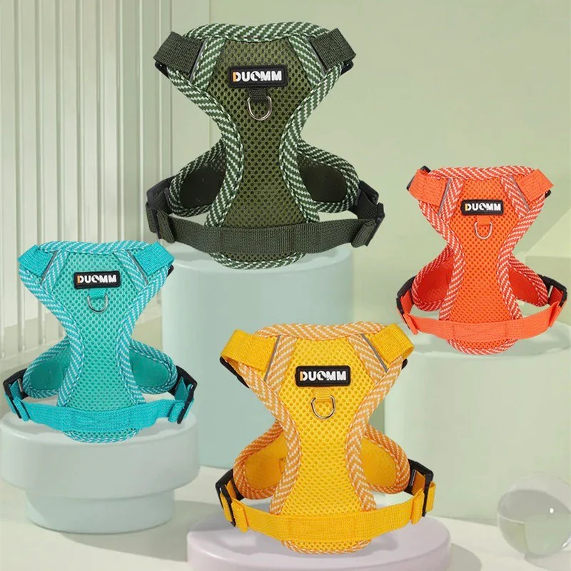 Ademend Klein Hondentuig En Riem set reflecterend - Afbeelding 3