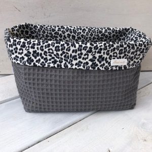 Commodemandje Wit Panterprint Grijs