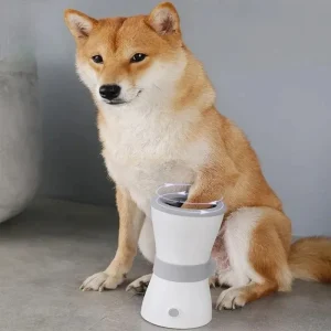 Draagbare USB Oplaadbare Pootreiniger voor Huisdieren met Zachte Siliconen Borstelharen Automatisch en Compact