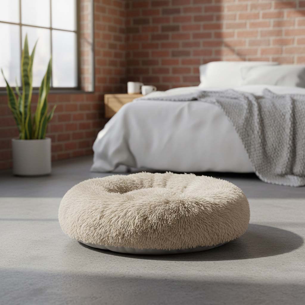 Huisdierenbed Rond Binnenshuis Pluche Kussen voor Honden en Katten - Afbeelding 5